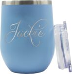 Personalized 12oz Stainless Steel Wine Tumblers with Custom Laser Engrave - Image 2