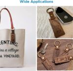 Customized Leather Keychain Blanks, Engraved Wood Key Chain - Image 3