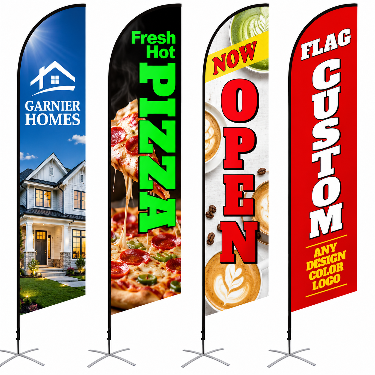 Feather Banner 3 Custom 7ft Flag for Outdoor, Personalized Feather Flags Banner - Image 1