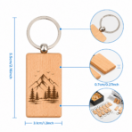 Customized Wooden Keychain Blanks, Engraved Wood Key Chain - Image 3