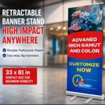 Custom Retractable Banner with Aluminum Stand, Personalized Pop up Banners - Image 2